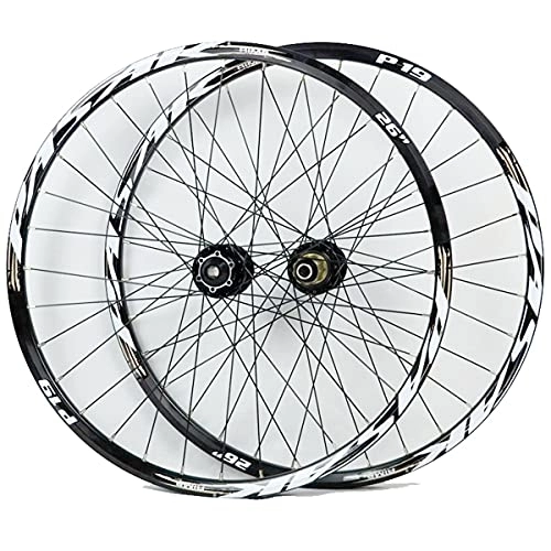 Mountain Bike Wheel : ZCXBHD Bike Wheelset, 26 / 27.5 / 29 Inch Mountain Cycling Wheels, Alloy Disc Brake / for 7 8 9 10 11 Speed Freewheels / Disc Brake Quick Release Axles Bicycle Accessory (Color : F, Size : 29IN)