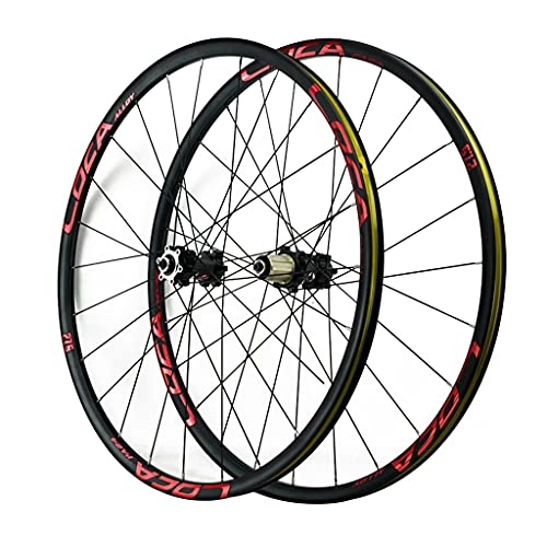 Mountain Bike Wheel : ZCXBHD Disc Brake Mountain Bike Wheelset 26 / 27.5 / 29 Inch Quick Release Hybrid / Mountain Bike Rims 24 Holes Light-Alloy Rims 8 9 10 11 12 Speed (Color : Red-2, Size : 27.5in)