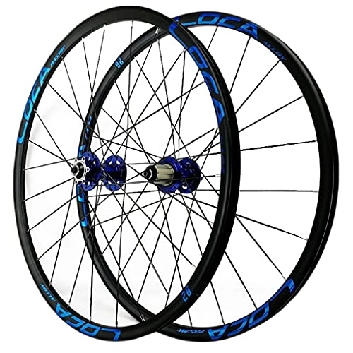 Mountain Bike Wheel : ZCXBHD Front and Rear Bike Wheels 26 / 27.5 / 29 Inch Quick Release Mountain Bicycle Wheelset 24 Holes Ultralight Alloy MTB Rim Disc Brake 8 9 10 11 12 Speed (Color : Blue, Size : 29in)