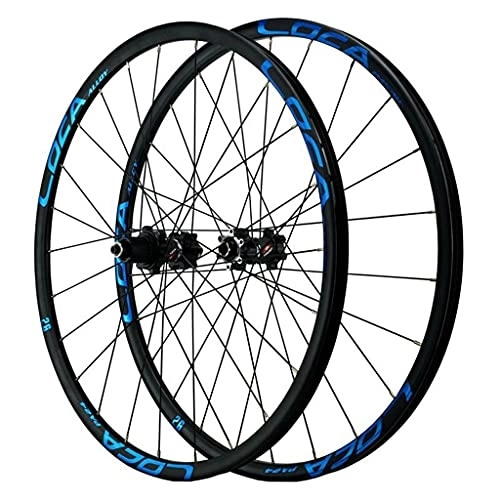 Mountain Bike Wheel : ZCXBHD Front & Rear MTB Wheel 26" / 27.5" / 29" Bicycle Wheelset Quick Release Ultralight Aluminum Alloy Mountain Bike Rim 24 Spoke Disc Brake 12-speed Micro-spline Flywheel (Color : Blue, Size : 26in)