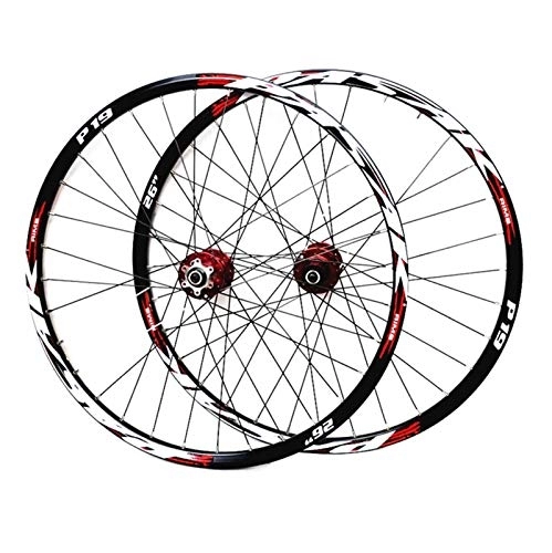 Mountain Bike Wheel : ZCXBHD Mountain Bike 26 / 27.5 / 29in Wheelset MTB Front & Rear Wheel Double Wall QR Disc Brake 7-11Speed Cassette Freewheel 32H (Color : Red, Size : 27.5in)