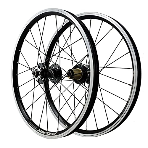 Mountain Bike Wheel : ZCXBHD Mountain Bike Wheelset 20 inch Ultra-Light Aluminum Alloy Bicycle Bike Wheel Set V Brake / Disc Brake / Rim Brake Quick Release 24 Holes 7 8 9 10 11 Speed (Color : Black, Size : 20in)
