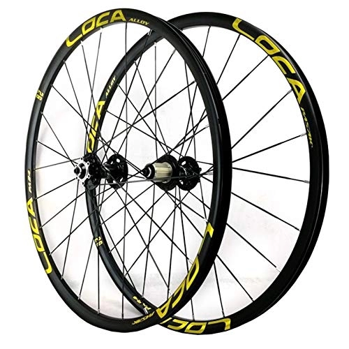 Mountain Bike Wheel : ZCXBHD Mtb 26 / 27.5 Inch Mountain Bike Wheelset Six Nail Disc Brake Front Rear Wheel Six Claw 8 9 10 11 12 Speed Quick Release 24 Holes (Color : Yellow 2, Size : 27.5in)