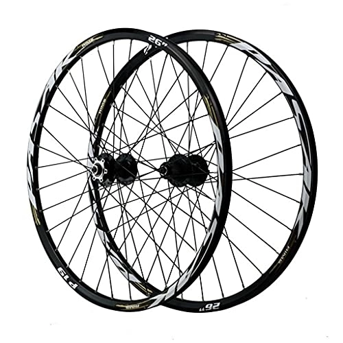 Mountain Bike Wheel : ZCXBHD MTB Bicycle Wheelset 26 / 27.5 / 29 in Mountain Bike Wheel Quick Release Double Layer Alloy Rim Sealed Bearing 32 Holes 7 8 9 10 11 12 Speed Disc Brake (Color : Gray, Size : 26in)