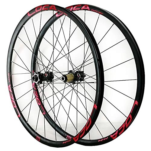 Mountain Bike Wheel : ZCXBHD MTB Front + Rear Wheel 26 / 27.5 / 29 Inch Mountain Bike Wheelset Thru axle 8-12 Speed 24 Holes Ultralight Aluminum Alloy (Color : E, Size : 27.5in)