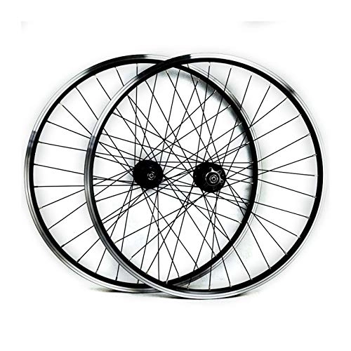 Mountain Bike Wheel : ZCXBHD MTB Front Rear Wheel 26 Mountain Bike Wheelset Sealed Bearing Disc / V Brake Rim 7 8 9 10 11 Speed Freewheel Cassette Quick Release (Color : Black hub)