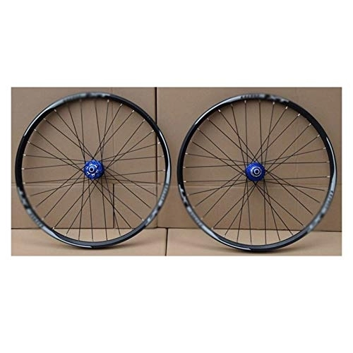 Mountain Bike Wheel : ZCXBHD MTB Mountain Bike wheelset 26 27.5 29er 7-11 Speed No carbon bicycle wheels Double Layer Alloy Mountain BikeWheel 32H for Disc brake (Color : Blue, Size : 29inch)