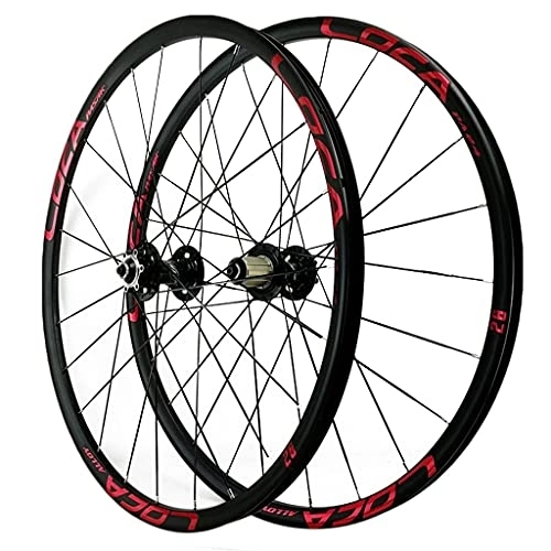 Mountain Bike Wheel : ZCXBHD Ultralight Alloy Wheels Disc Brake 26 / 27.5 / 29 In MTB Bicycle Front and Rear Wheelset 24 Holes Mountain Bike Wheel Quick Release Cycling Rim 8 9 10 11 12 Speed (Color : Red, Size : 27.5in)