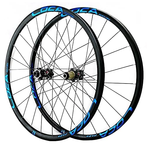 Mountain Bike Wheel : ZCXBHD Ultralight Wheelset 26" / 27.5" / 29" Mountain Bike Front and Rear Wheel Disc Brake MTB Bicycle Aluminum Alloy Rims 8 9 10 11 12 Speed Thru Axle 24 Holes (Color : Blue, Size : 26in)