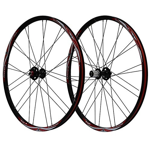 Mountain Bike Wheel : ZCXBHD Wheelset 26 Inch Mountain Bike Wheel Mtb Front Rear Wheel Aluminum Alloy Double Wall Rim Quick Release Disc Brake 7 8 9 Speed (Color : A)