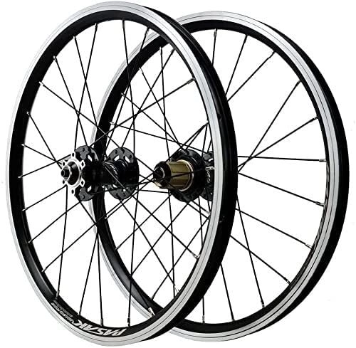 Mountain Bike Wheel : ZECHAO 20inch Double Walled Wheels, Mountain Bike V / Disc Brake Rim Aluminum Alloy Brake 24 Holes Bicycle Wheelset 7 / 8 / 9 / 10 / 11 / 12 Speed Wheelset (Color : Black, Size : 20inch)