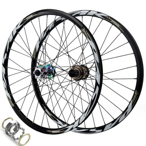 Mountain Bike Wheel : ZECHAO 24 / 26 / 27.5 / 29In Bicycle Front and Rear Wheel, Double Wall Quick Release 32H Spokes Thru-Axle Disc Brake Mountain Bike Wheel 2000g (Color : THRU AXLE, Size : 27.5inch)