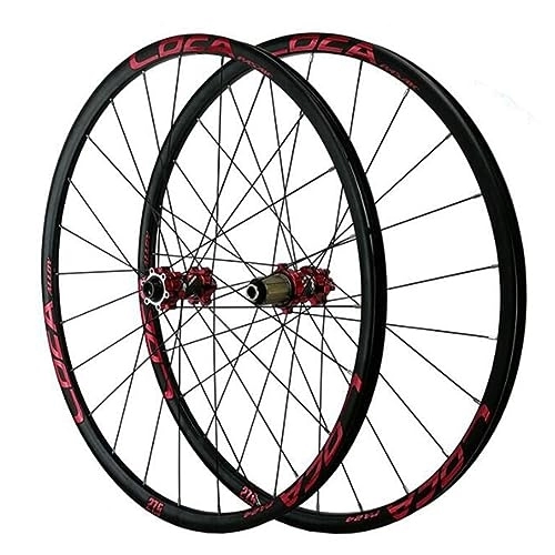 Mountain Bike Wheel : ZECHAO 26 27.5 29 Inch Bike Wheelset, 24H Hub Disc Brake Mountain Bike Wheel Aluminium Alloy Wheel Set Thru Axle 12 Speed Six Claw Tower Base Wheelset (Color : Red, Size : 29inch)