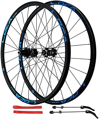 Mountain Bike Wheel : ZECHAO 26 / 27.5 / 29 Inch MTB Cycling Wheels, Aluminum Alloy Quick Release 24 Hole Disc Brake Hybrid / Mountain Rim Small Spline 12 Speed Wheelset (Color : Blue, Size : 26inch)