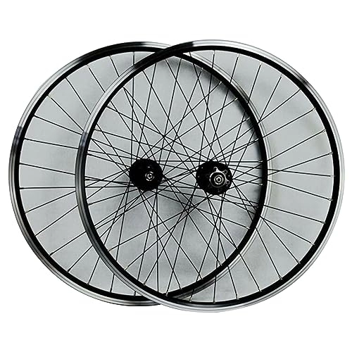 Mountain Bike Wheel : ZECHAO 26 / 27.5 / 29 Inch MTB Wheelset, Rear 4 Bearings 32 Spokes Disc Brake V Brake Disc Mountain Bike Wheels Quick Release Double Wall Rims Wheelset (Color : Black, Size : 27.5inch)