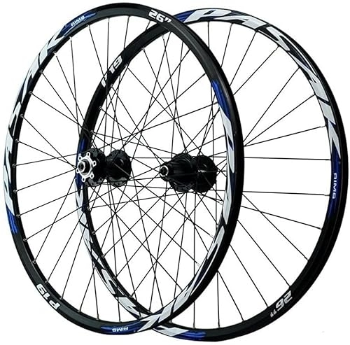 Mountain Bike Wheel : ZECHAO 26 / 27.5 / 29" Mountain Bike Wheelset, 32H Bicycle Wheels Quick Release Disc Brake Bike Wheels for 8 9 10 11 12 Speed Cassette Wheelset (Color : Blue, Size : 27.5INCH)