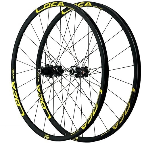 Mountain Bike Wheel : ZECHAO 26" / 27.5" / 29" Mountain Bike Wheelset, Ultralight Alloy Disc Brake Rims Quick Release 24 Holes Wheel 12-speed Micro-spline Flywheel Wheelset (Color : Gold, Size : 27.5INCH)