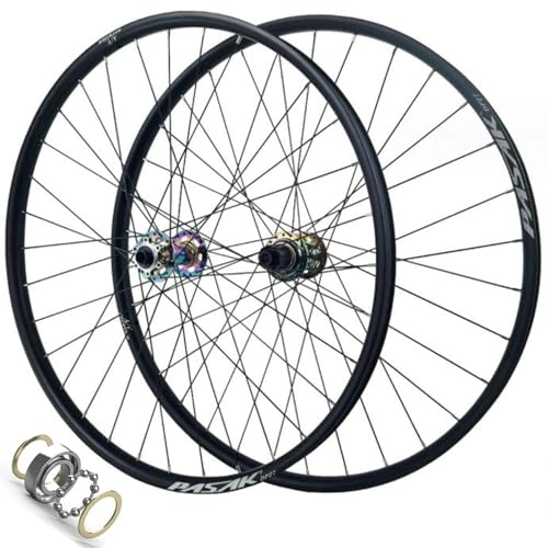 Mountain Bike Wheel : ZECHAO 26 / 27.5 / 29Inch MTB Wheelset, Front 2 Rear 4 Bearings Aluminum Alloy Mountain Bike Wheels Thru-Axle 12 Speed Ultra Light Bicycle Rim (Color : Colorful, Size : 27.5inch)