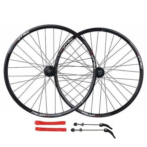 Mountain Bike Wheel : ZECHAO 26in Mountain Bike Wheel Set, 32 Holes Aluminium Alloy Double Wall Wheel Disc Brake Front and Rear Wheel 7 / 8 / 9 / 10 Speed (Color : Black, Size : 26inch)