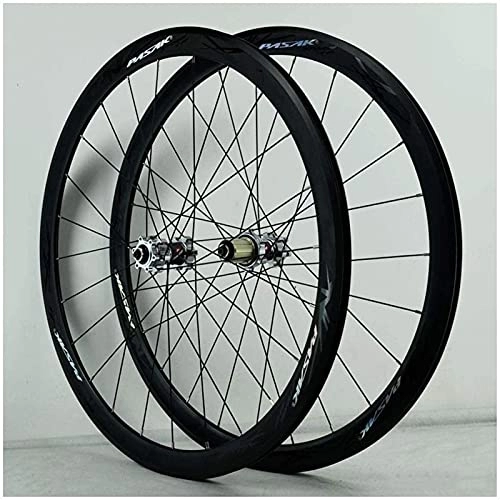 Mountain Bike Wheel : ZECHAO 700C MTB Wheelset, Double-walled V-brake bike 40MM 29 inch wheel drive hybrid / mountain 24 holes 7 / 8 / 9 / 10 / 11 Speed Wheelset (Color : Black, Size : 700C)