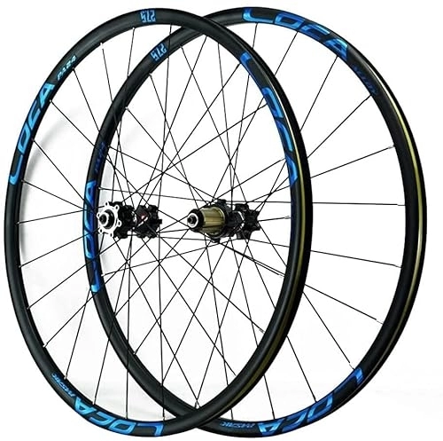 Mountain Bike Wheel : ZECHAO Bicycle Mountain Wheels 26 / 27.5 / 29In, Quick Release Ultralight Aluminum Alloy Rims Disc Brake Front Back Wheels 8 9 10 11 12 Speed Wheelset (Color : Blue, Size : 29INCH)