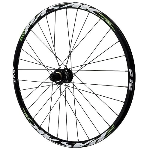Mountain Bike Wheel : ZECHAO Disc Brake 26 / 27.5 / 29in Mountain Bike Rear Wheels, 32 Holes Quick Release Wheel Double Wall Cycling Rim 7-12 Speeds Weight 1075g Wheelset (Color : Black green, Size : 26inch)