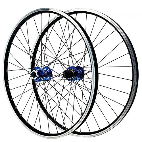 Mountain Bike Wheel : ZECHAO Disc Brake Mountain Bike Wheels, 26 27.5 29 In Aluminum Alloy CNC Brake Edge Sealed Bearing QR Bicycle Rims 8-12 Speed Cassette Wheelset (Color : Blue, Size : 26inch)