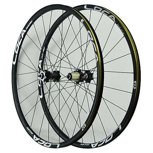 Mountain Bike Wheel : ZECHAO Mountain Bike Disc Brake Wheelset, 26" 27.5" 29" MTB Wheel Set Quick Release Bicycle Rim 24H Hub For 8 / 9 / 10 / 11 / 12 Speed Cassette Wheelset (Color : Black silver, Size : 29inch)
