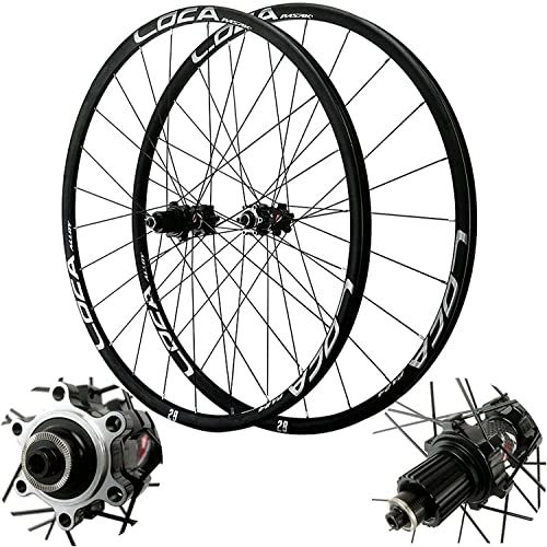 Mountain Bike Wheel : ZECHAO Mountain Bike Wheels 26 Inch / 27.5inch, Double Wall Cycling MTB Rim Disc Brake 24 Hole Quick Release for 8-12 Speed Wheelset (Color : Silver, Size : 29inch)
