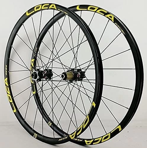 Mountain Bike Wheel : ZECHAO Mountain Bike Wheelset 26 / 27.5 / 29In, Bicycle Wheel Front+Rear Ultralight Alloy Rim Barrel Shaft Disc Brake 24H 8 9 10 11 12 Speed Wheelset (Color : Gold, Size : 29INCH)