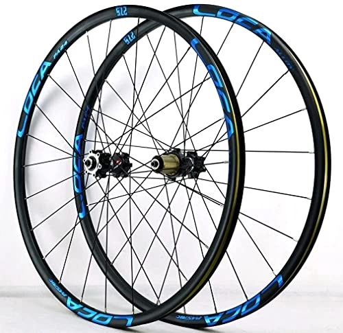 Mountain Bike Wheel : ZECHAO Mountain Bike Wheelset 26 27.5 29in, Double Wall Rim for 8 9 10 11 12 Speed Cassette Wheels QR Disc Brake MTB Wheelset Wheelset (Color : Blue, Size : 29inch)