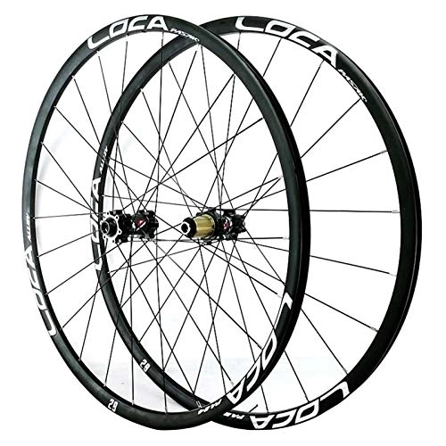 Mountain Bike Wheel : ZFF 26 27.5 29inch MTB Wheelset Thru Axle Mountain Bike Front & Rear Wheel Disc Brake Road Bike Matte 8 9 10 11 12 Speed 24 Hole (Color : Black 1, Size : 29in)