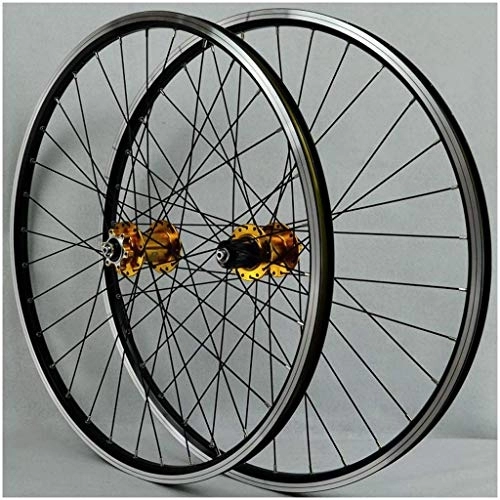 Mountain Bike Wheel : ZHTY Mountain Bike Cycling Wheelset 26 Inch, Double Wall Aluminum Alloy MTB Rim V-Brake Hybrid Freewheel 7 8 9 10 Speed Disc