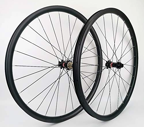 Mountain Bike Wheel : ZLYY 27.5er Mountain bicycle carbon wheels 30mm width 24mm depth tubeless MTB XC carbon wheelset with novatec 411 / 412 hubs (Color : Tubeless 791 792)
