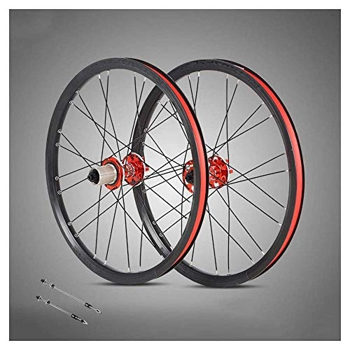 Mountain Bike Wheel : ZLYY Bicycle Wheelset, Mountain Bike Wheelset, 24 Hole Double-Walled MTB Rims Hybrid Quick Release Disc Brake Aluminum Alloy Bicycle Wheels 8 / 9 / 10 / 11 Speed, A, B
