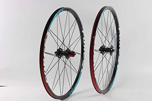 Mountain Bike Wheel : ZLYY Bicycle Wheelset RT RC5 Mountain Bike Six Star Style 5 Bearing Carbon Fiber Hub Super Smooth Wheel 26 / 27.5 er (Color : 26 Black Blue)