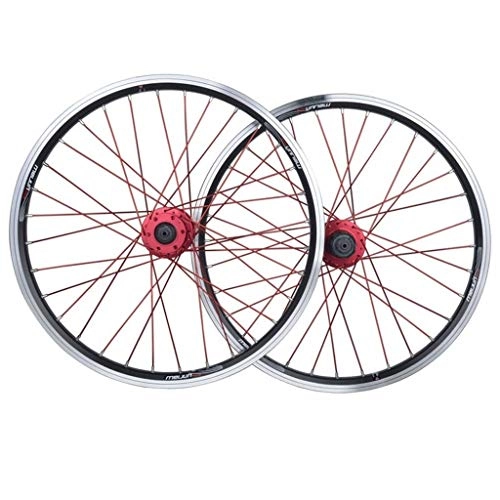 Mountain Bike Wheel : ZNND 20inch Folding Bikes Wheels, Double Wall MTB Rim Quick Release V-Brake Hybrid / Mountain Bike Hole Disc 7 8 9 10 Speed (Color : A, Size : 20INCH)