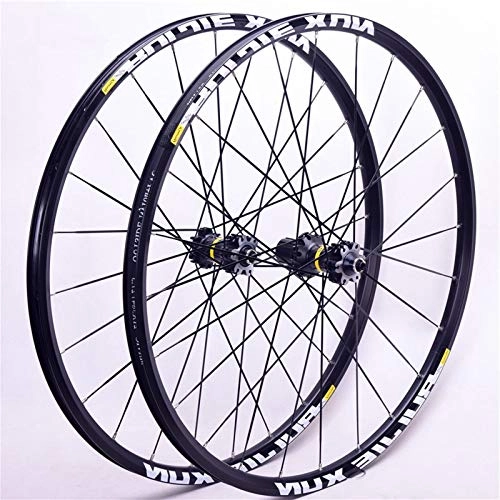 Mountain Bike Wheel : ZNND 26 / 27.5 / 29 Inch Bike Wheelset Quick Release Front 2 Rear 4 Peilin Mountain Wheels Carbon Fiber Double Wall Alloy Rim 8-9-10-11 Speed Cassette (Color : Black hub, Size : 26inch)