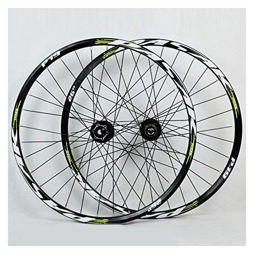 Mountain Bike Wheel : ZNND 26" / 27.5" / 29" Inch Mountain Bike Wheelset Double Layer Alloy Rim Sealed Bearing Disc Brake Quick Release Freewheel Bicycle Wheel 7-11 Speed 32H (Color : F, Size : 26in)