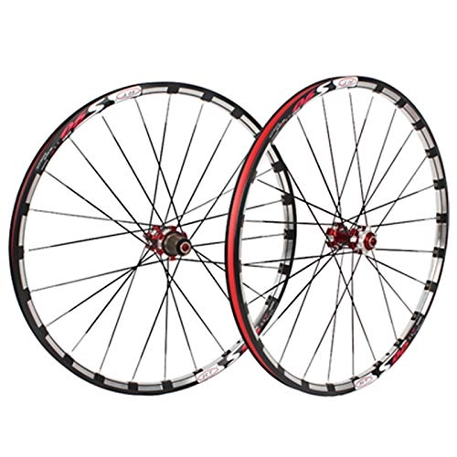 Mountain Bike Wheel : ZNND 26" / 27.5" Inch Mountain Bike Wheelset Disc Rim Brake Double Wall Quick Release Front 2 Rear 5 Palin With Straight Pull Hub 24 Holes 8 9 10 Speed (Color : C, Size : 27.5in)
