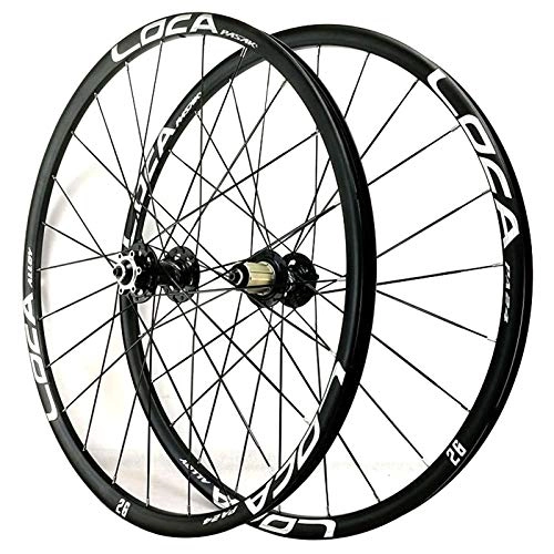 Mountain Bike Wheel : ZNND 26 27.5 Inch Mountain Bike Wheelset Quick Release 6 Nail Disc Brake 6 Claw Double Wall Cycling Wheel Set For 7 8 9 10 11 12 Cassette Flywheel (Color : Black Hub silver logo, Size : 26inch)