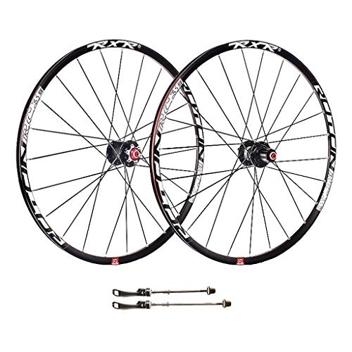 Mountain Bike Wheel : ZNND 26 / 27.5inch Mountain Bike Wheelset, Double Wall MTB Rim Brake 24H Disc / V-Brake Quick Release In Black Disc 7 8 9 10 Speed (Color : B, Size : 27.5inch)