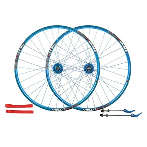 Mountain Bike Wheel : ZNND 26 Inch Bike Wheelset, Cycling Wheels Mountain Bike Disc Brake Wheel Set Quick Release Palin Bearing 7 / 8 / 9 / 10 Speed (Color : Blue, Size : 26INCH)