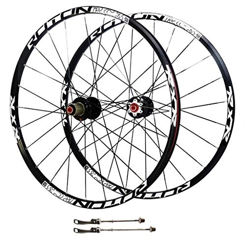 Mountain Bike Wheel : ZNND 26 Inch Mountain Bike Wheelset, Double Wall Aluminum Alloy 27.5 MTB Bicycle 24 Hole Disc Brake Hybrid Disc 8 9 10 Speed (Size : 26 inch)