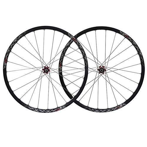 Mountain Bike Wheel : ZNND 26 Inch Mountain Bike Wheelset Double Wall Aluminum Alloy Quick Release Disc Brake Cycling Bicycle With Straight Pull Hub 24 Holes Rim 8 / 9 / 10 (Color : B)