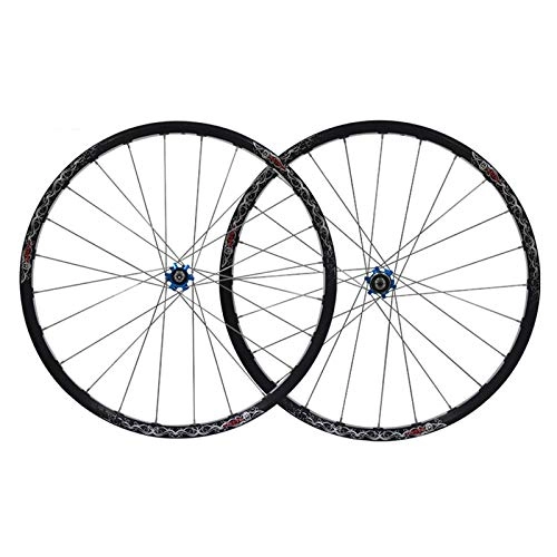 Mountain Bike Wheel : ZNND 26 Inch Mountain Bike Wheelset Double Wall Aluminum Alloy Quick Release Disc Brake Cycling Bicycle With Straight Pull Hub 24 Holes Rim 8 / 9 / 10 (Color : C)