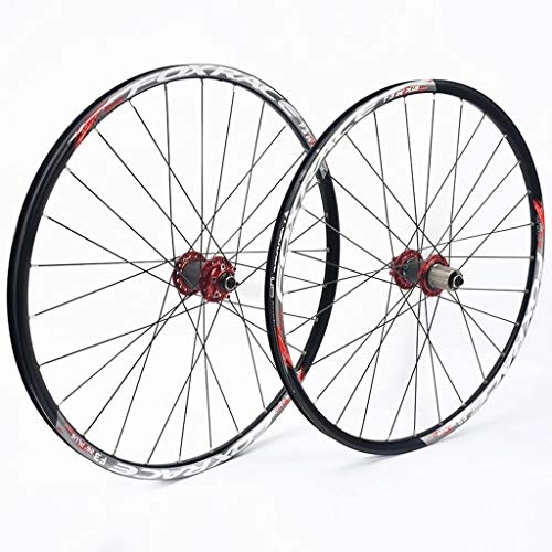 Mountain Bike Wheel : ZNND 26 Inch Mountain Bike Wheelset, Double Wall Ultralight Carbon Fiber MTB Rim Disc Brake Hybrid 24 Hole Disc 7 8 9 10 Speed 100mm (Color : B, Size : 27.5inch)