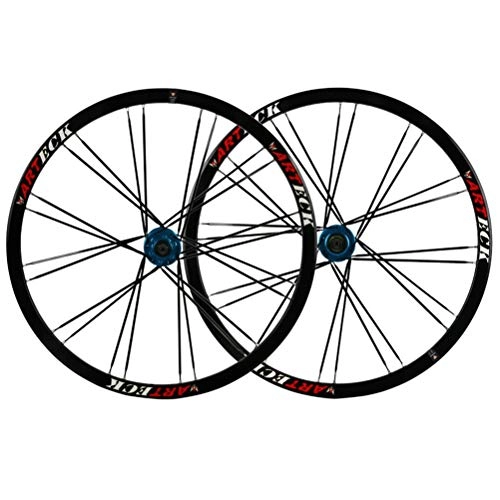 Mountain Bike Wheel : ZNND 26 Inch Mountain Bike Wheelset MTB Double Wall Alloy Rim Quick Release Cassette Hub Sealed Bearing Disc Brake 24 Hole 7 8 9 10 Speed (Color : E)