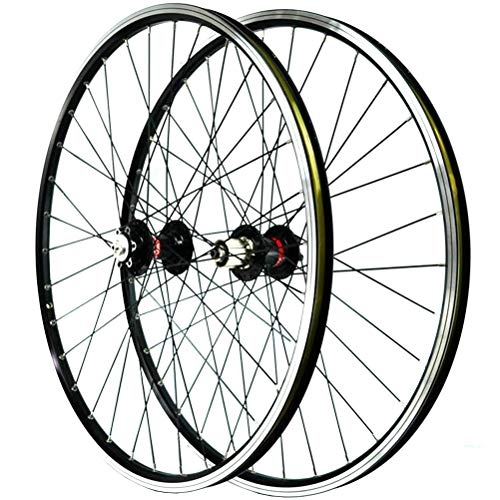 Mountain Bike Wheel : ZNND 26 Inch Wheel Mountain Bike Front And Rear Single Wheel Disc / V-Brake Bicycle Double Wall Alloy Rim MTB QR 7-11Speed 32H Sealed Bearing (Color : C)