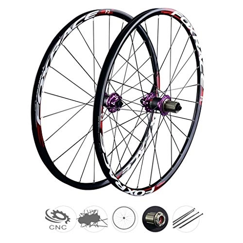 Mountain Bike Wheel : ZNND 26inch Mountain Bike, Double Wall Carbon Fiber MTB Rim Quick Release V-Brake Hybrid 24 Hole Disc 7 8 9 10 Speed (color : B, Size : 27.5inch)